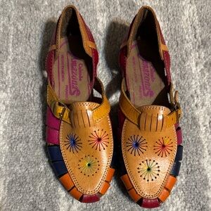 Mexican Multicolor Leather Flats